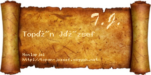 Topán József névjegykártya
